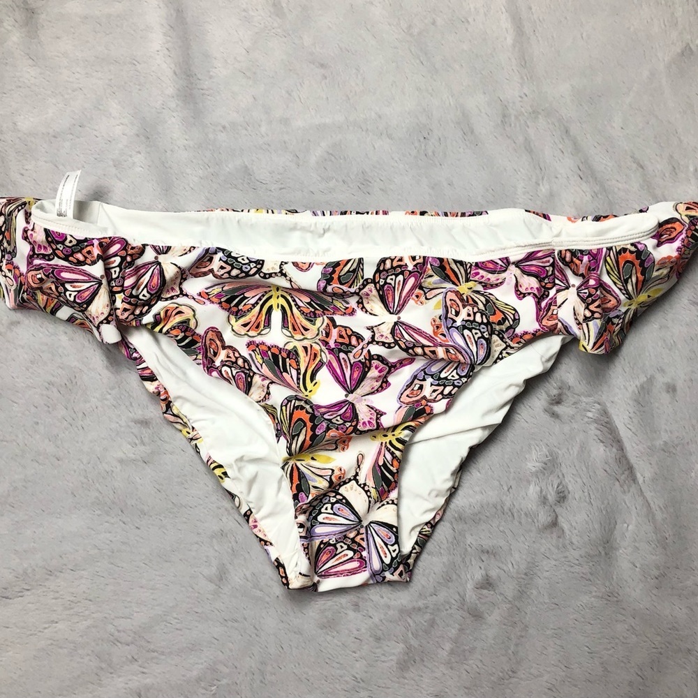 NWOT Anthropologie Butterfly Ruffled Bikini Bottom